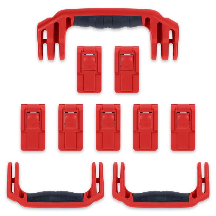 Pelican 1650 Replacement Handles & Push-Button Latches Set - Red ColorCase