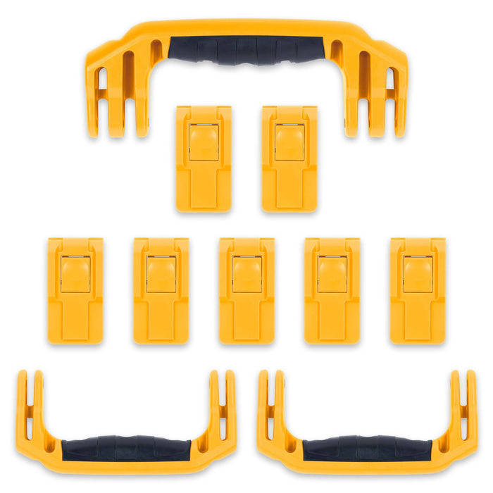 Pelican 1650 Replacement Handles & Push-Button Latches Set - Yellow ColorCase