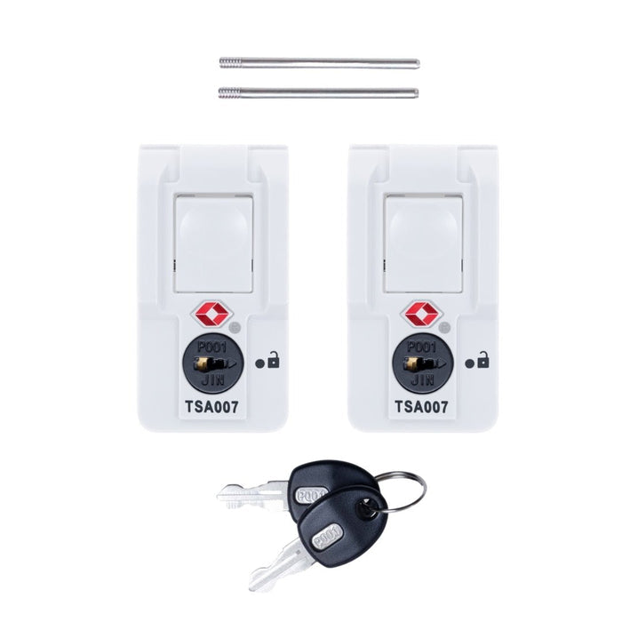 Pelican Air TSA Locking Latches, White, Push-Button (Set of 2 with Keys) -