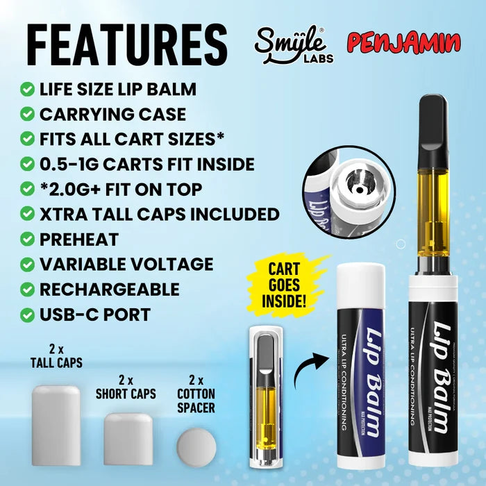 Lip balm cart vaporizer battery