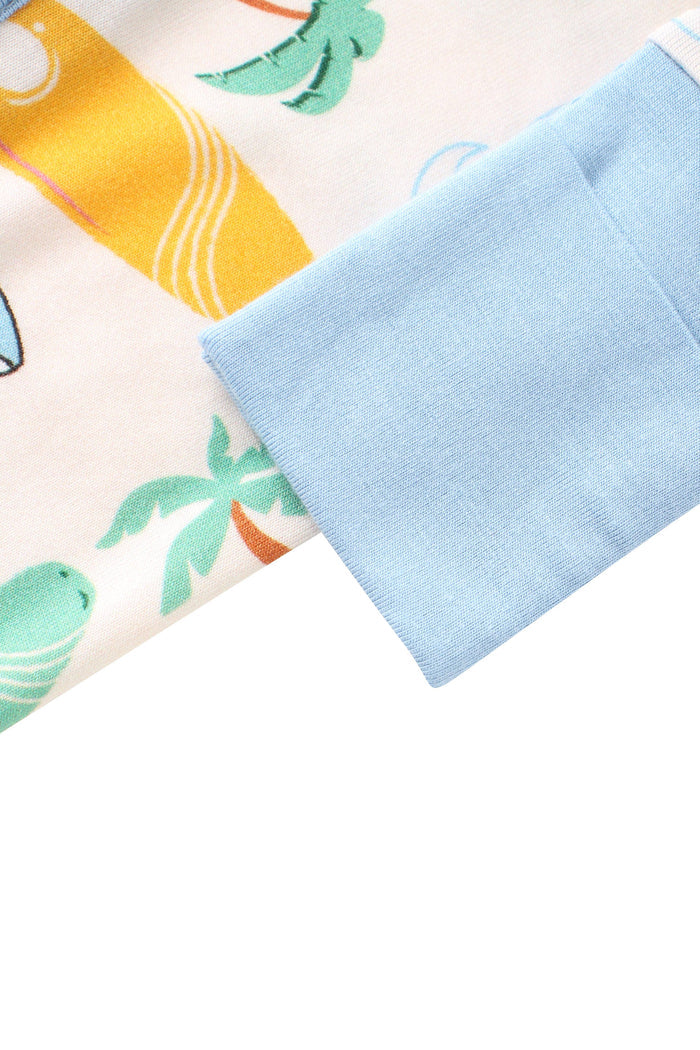 PoshTOT Beach Surfing Bamboo Baby Convertible Zippy Romper: 6-12M