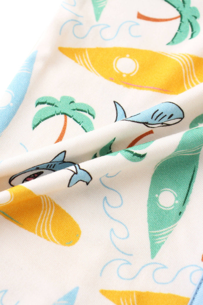 PoshTOT Beach Surfing Bamboo Baby Convertible Zippy Romper: 6-12M