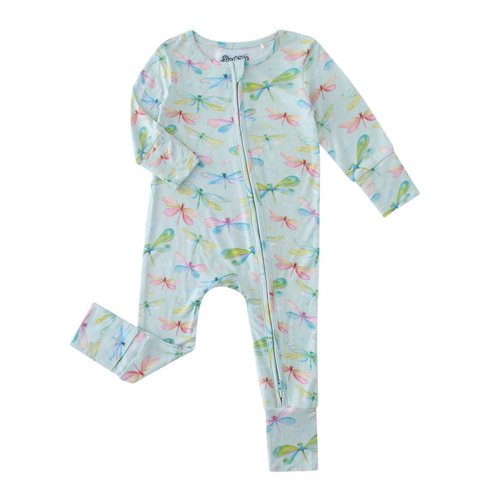 PoshTOT Dragonfly Bamboo Baby Convertible Zippy Romper: 9-12M