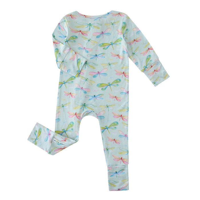 PoshTOT Dragonfly Bamboo Baby Convertible Zippy Romper: 9-12M