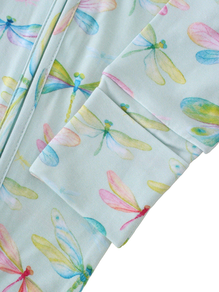 PoshTOT Dragonfly Bamboo Baby Convertible Zippy Romper: 9-12M