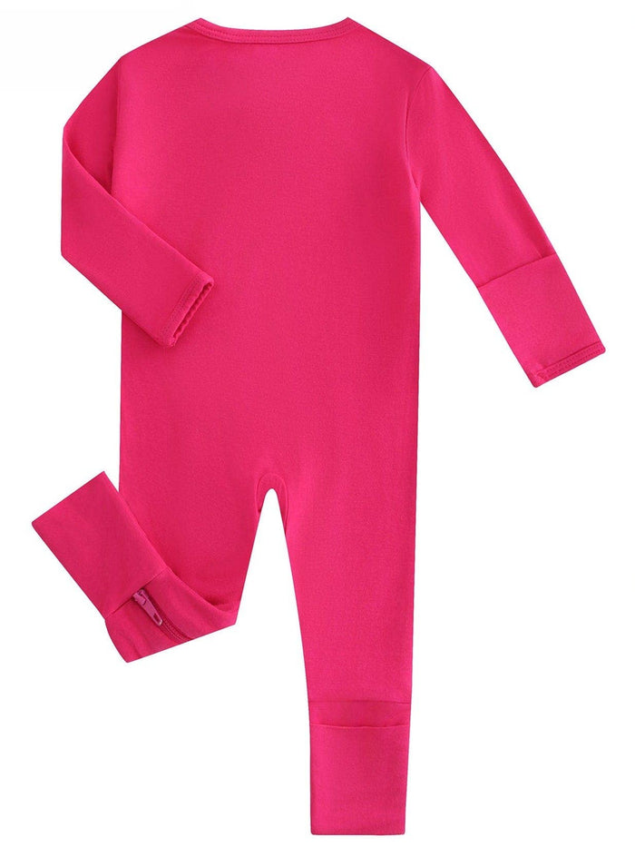PoshTOT Hot Pink Bamboo Baby Convertible Zippy Romper: 3-6M