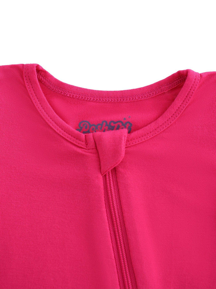 PoshTOT Hot Pink Bamboo Baby Convertible Zippy Romper: 3-6M