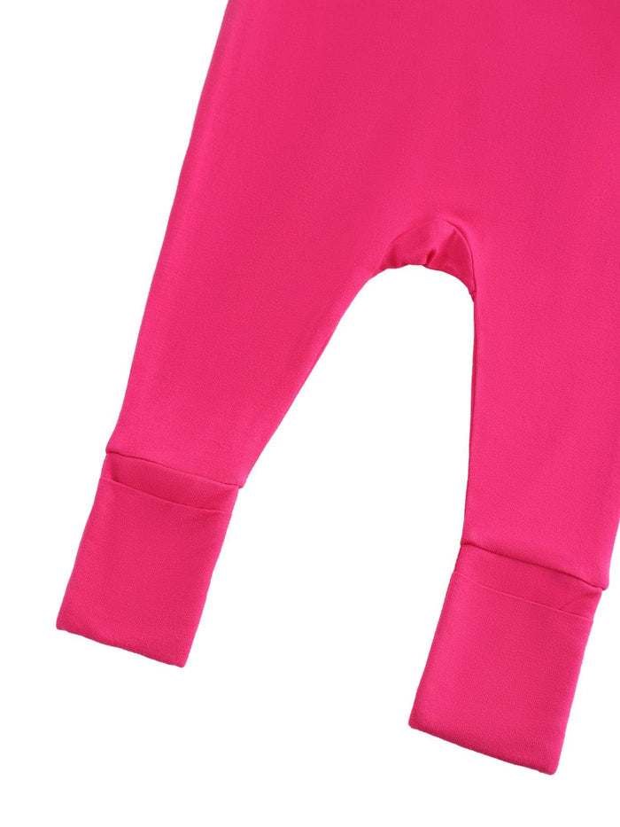 PoshTOT Hot Pink Bamboo Baby Convertible Zippy Romper: 3-6M