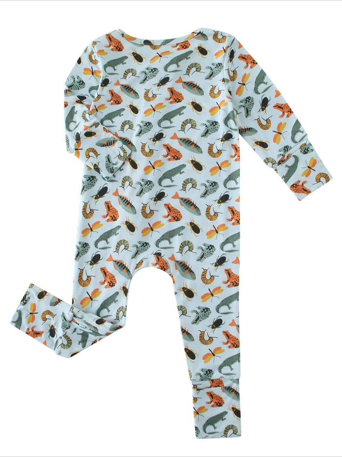 PoshTOT Lizards & Bugs Bamboo Baby Convertible Zippy Romper: 6-9M