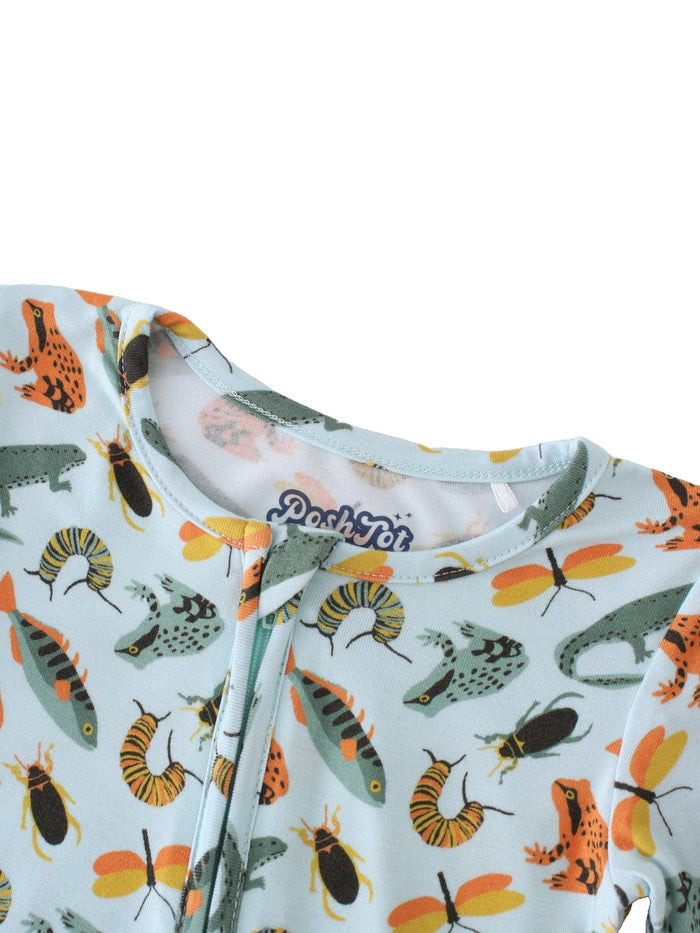 PoshTOT Lizards & Bugs Bamboo Baby Convertible Zippy Romper: 6-9M