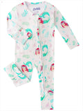 PoshTOT Mermaid Bamboo Baby Convertible Zippy Romper: 12-18M