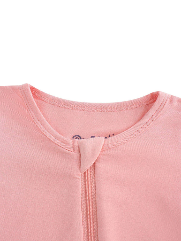PoshTOT Peach Bamboo Baby Convertible Zippy Romper: 0-3M