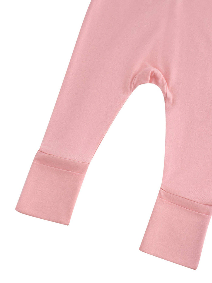 PoshTOT Peach Bamboo Baby Convertible Zippy Romper: 9-12M