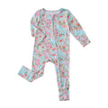PoshTOT Spring Floral Bamboo Baby Convertible Zippy Romper: 18-24M