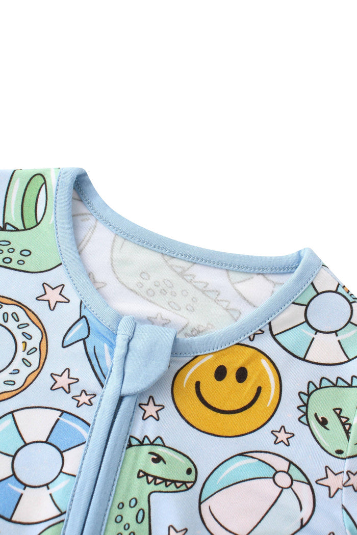 PoshTOT Summer Bamboo Baby Convertible Zippy Romper: 12-18M