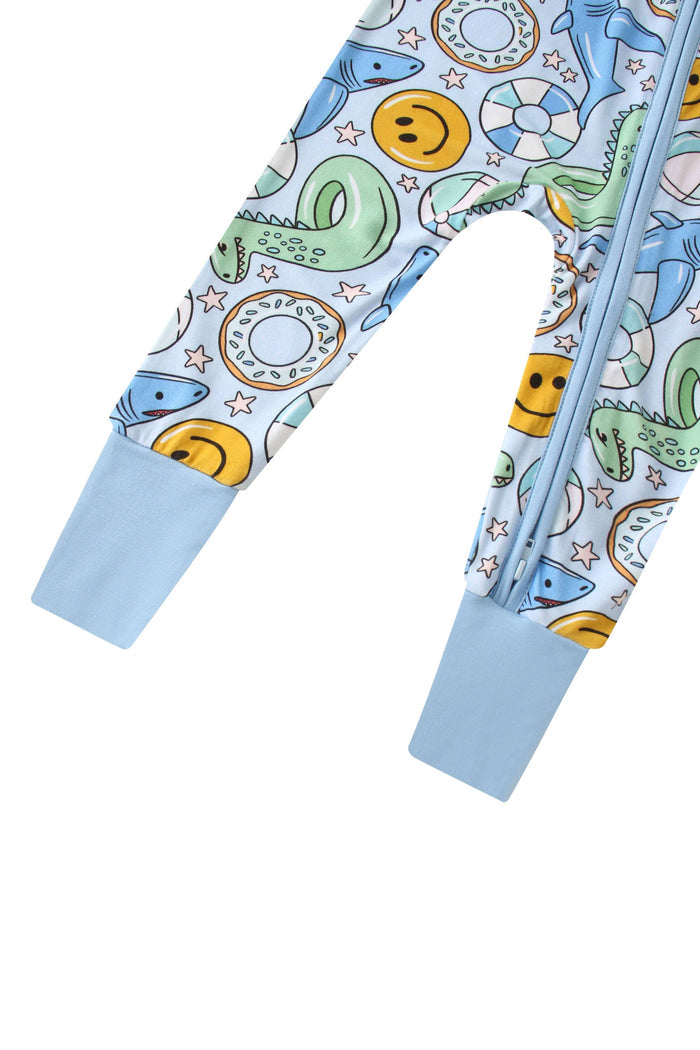 PoshTOT Summer Bamboo Baby Convertible Zippy Romper: 12-18M