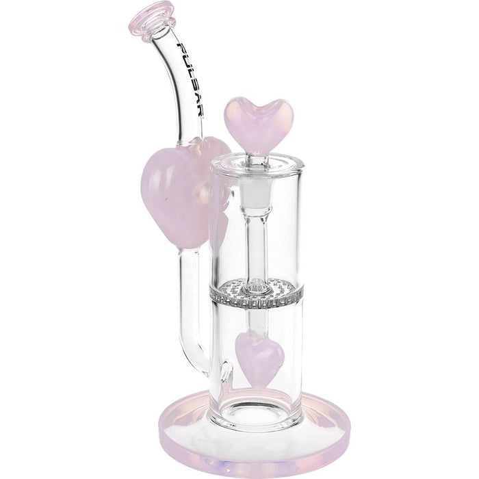 Pulsar Hearts on Hearts Recycler Water Pipe - 8.25"