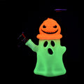 Pumpkin Head Ghost Glow In The Dark Glass Water Pipe - 7.25"