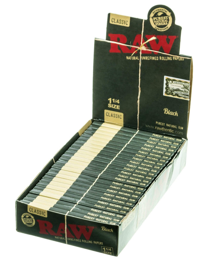 RAW Black Natural Rolling Papers (2 Sizes) RAW