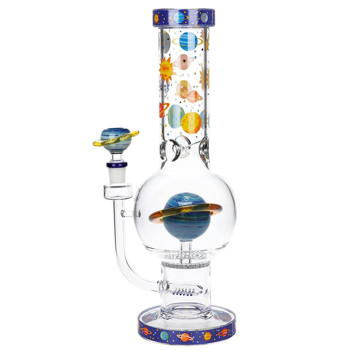 Rings of Saturn Bubble Perc Glass Bong - 13"