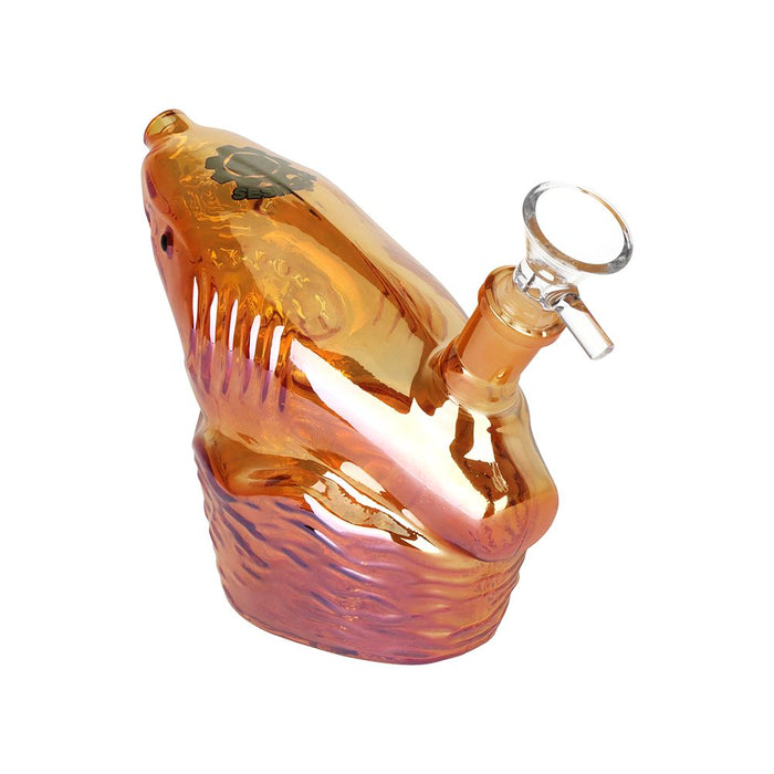 Roaring Shark Electroplated Glass Mini Bong - 5.5"