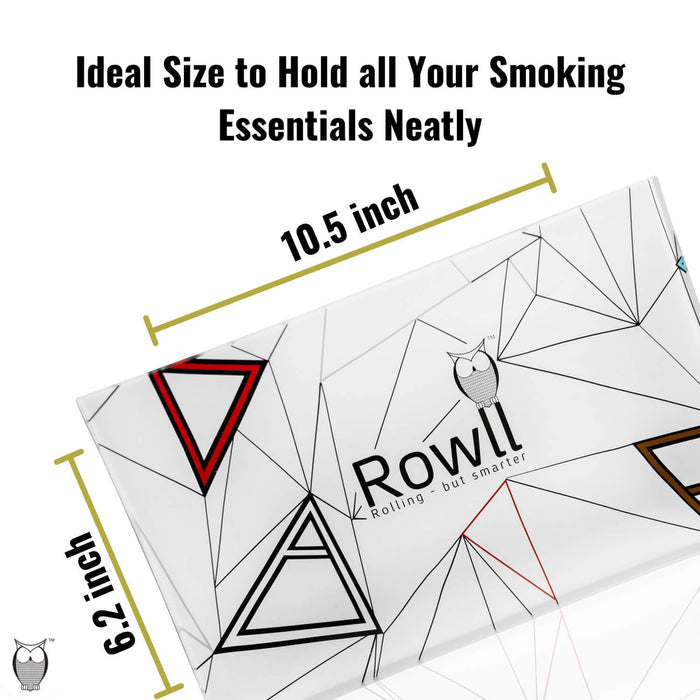 Rowll Signature Large Glass Rolling Tray Rowll