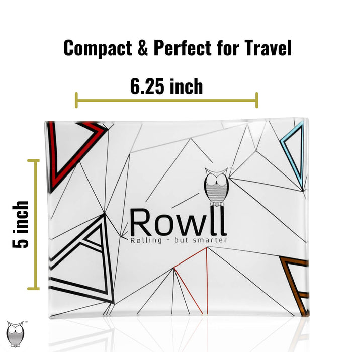 Rowll Signature Small Glass Rolling Tray Rowll