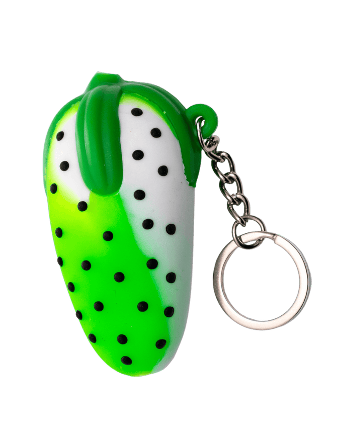 Silicone Strawberry Keychain Hand Pipe WorldofBongs