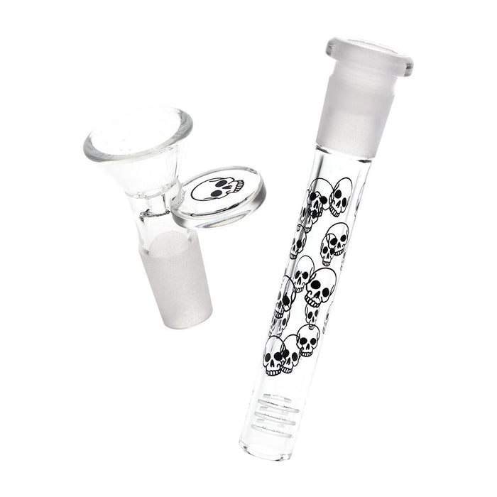Skull  Drummer Beaker Glass Water Pipe - 10"
