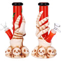 Skully Grip with Bats Straight Tube Glass Bong