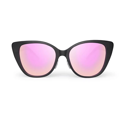 Smoking Shades Blaze - Cateye Matte Black Frame - Pink Mirror Lenses Smoking Shades