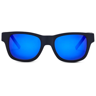 Smoking Shades Haze - Matte Black Frame - Blue Mirror Lenses Smoking Shades