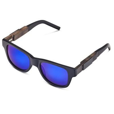 Smoking Shades Haze - Matte Black Frame - Blue Mirror Lenses Smoking Shades