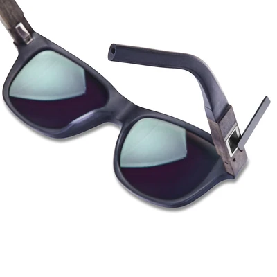 Smoking Shades Haze - Matte Black Frame - Blue Mirror Lenses Smoking Shades