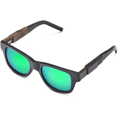 Smoking Shades Haze - Matte Black Frame - Green Mirror Lenses