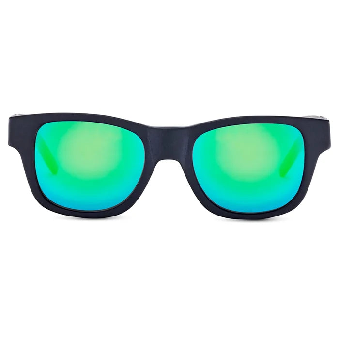 Smoking Shades Haze - Matte Black Frame - Green Mirror Lenses