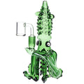 Green glass octopus water pipe on a white background