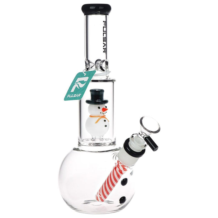 Stoner snowman Glass Bong on a white background