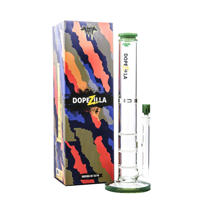 Straight Tube  Honeycomb Percolator Glass Bong | Cerberus