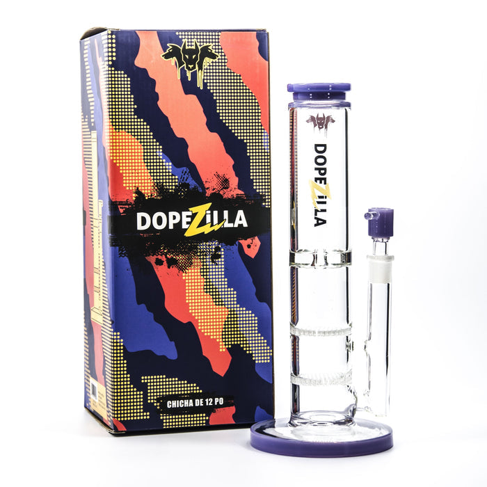 Straight Tube  Honeycomb Percolator Glass Bong | Cerberus
