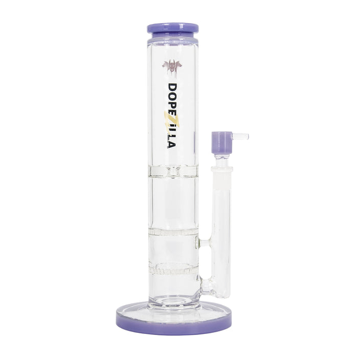 Straight Tube  Honeycomb Percolator Glass Bong | Cerberus