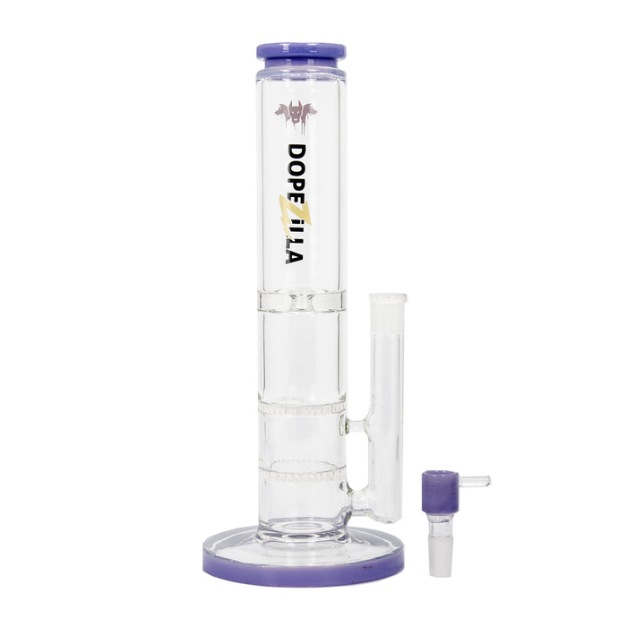 Straight Tube  Honeycomb Percolator Glass Bong | Cerberus