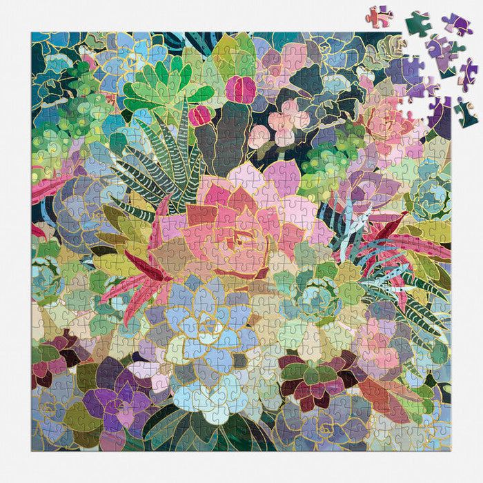 Succulent Mosaic 500 Piece Foil Puzzle Puzzles Mia Chiarro