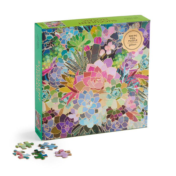 Succulent Mosaic 500 Piece Foil Puzzle Puzzles Mia Charro