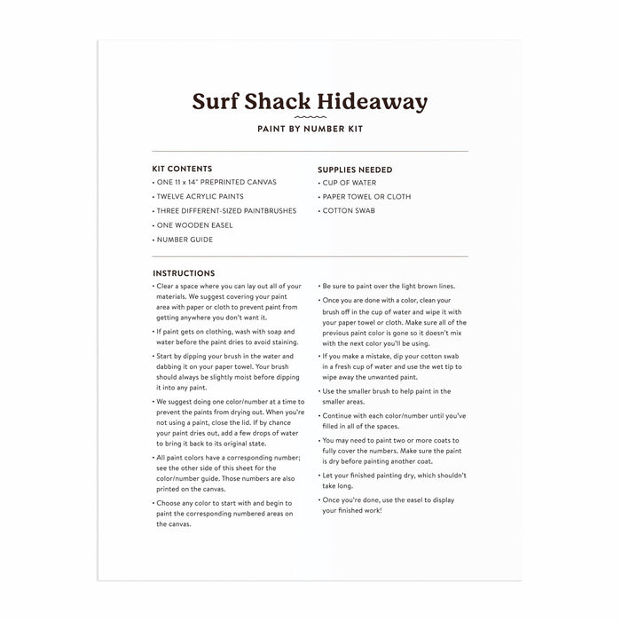 Surf Shack Hideaway 11 x 14 Paint By Number Kit Ceyda Alasar