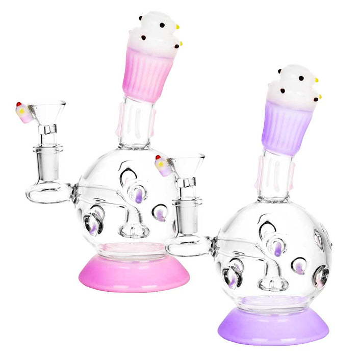 Sweet Cupcake Water Pipe w/ matching Bowl- 7 in WoB