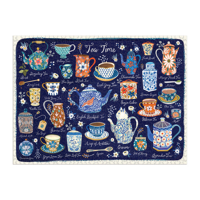 Tea Time 1000 Piece Puzzle with Shaped Pieces Puzzles Christine de Carvahlo
