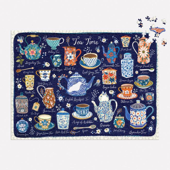 Tea Time 1000 Piece Puzzle with Shaped Pieces Puzzles Christine de Carvahlo