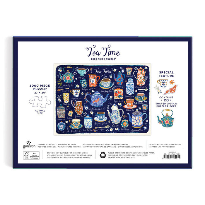 Tea Time 1000 Piece Puzzle with Shaped Pieces Puzzles Christine de Carvahlo