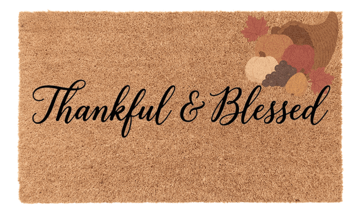 Thankful and Blessed Coir Mat